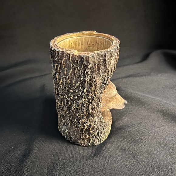 UNIQUE WOOD FOX HEAD CANDLE HOLDER - Picture 7 of 9